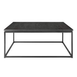 Ethnicraft Oak Thin Black Coffee Table W70/D70/H30cm - Black Tainted Solid Oak